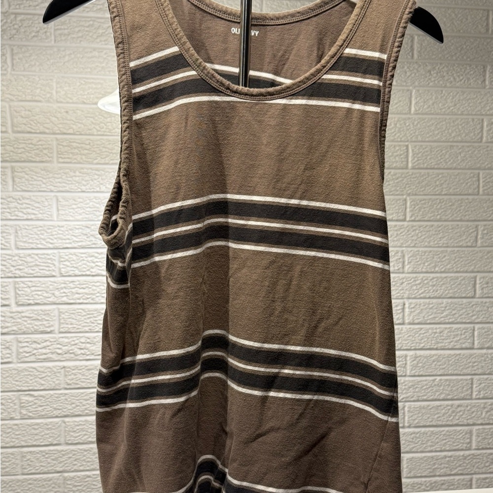 Old‎ Navy Brown and White Tank Top